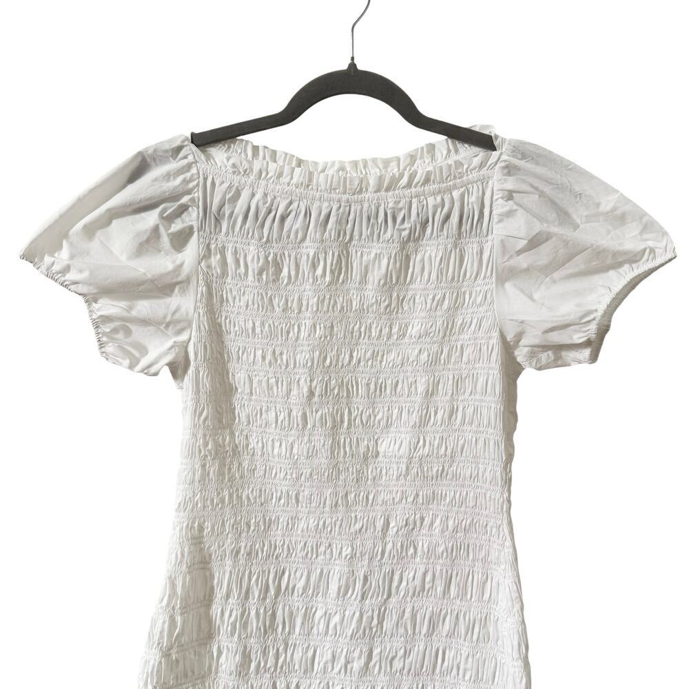 DOEN Rizzo Smocked Mini Dress in "Salt" White Cream Size Small - Picture 4 of 10